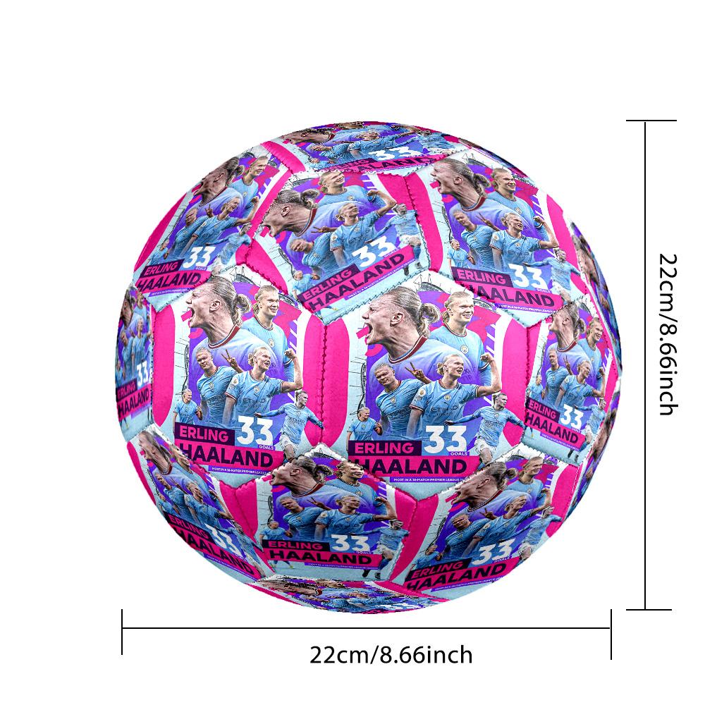 Erling Haaland Thema Fußball Ball Größe 5 Fußball Ball Weiche Haptik Professioneller Trainingsfußball für Outdoor-Sportarten