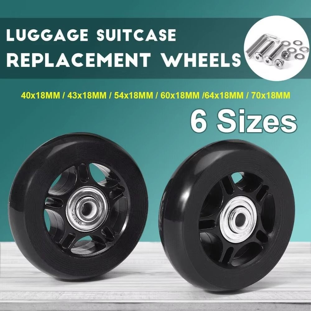 Flexible Rubber Luggage Wheels 40-70mm Wheel Replacement Set Durable Suitcase Repair Kit  Trolley