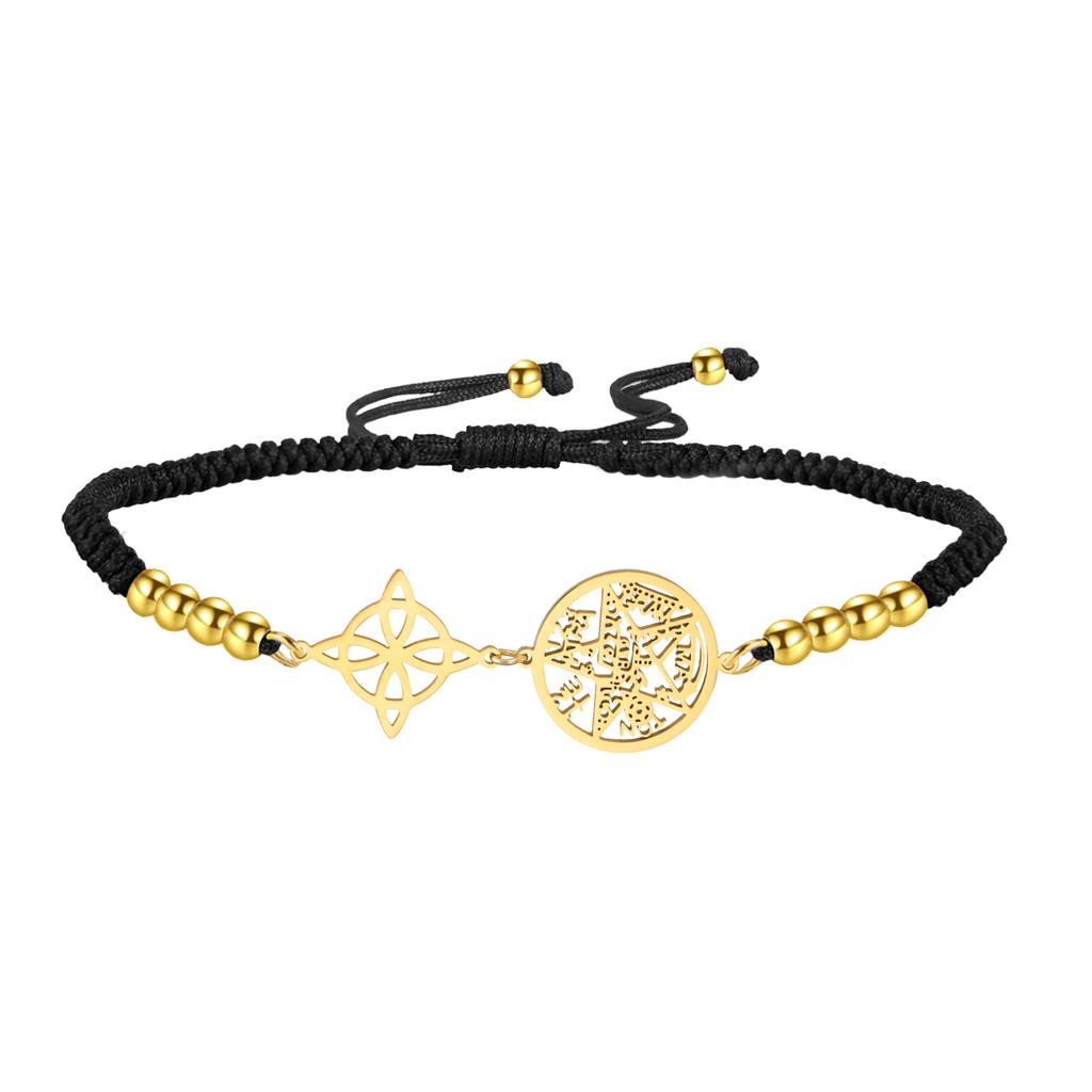  Wicca Witch Knot Bracelet Stainless Steel God Name Tetragrammaton Pentagram Bracelet Solomon Amulet Jewelry Wholesale