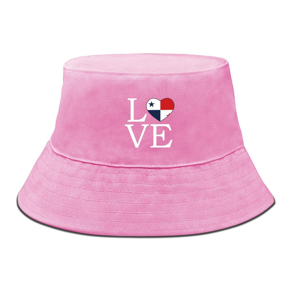LOVE" Panama Flag Print Bucket Hat , Patriotic Men's Hat Reversible Fashion Beach Fishing Cap
