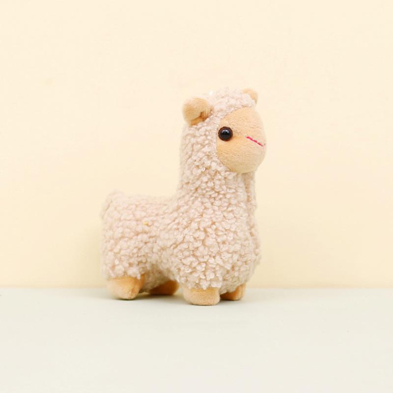 

Adorable Alpaca Keychain Plush Toy Cute Stuffed Animal Doll Bag Charm 12cm Khaki Llama