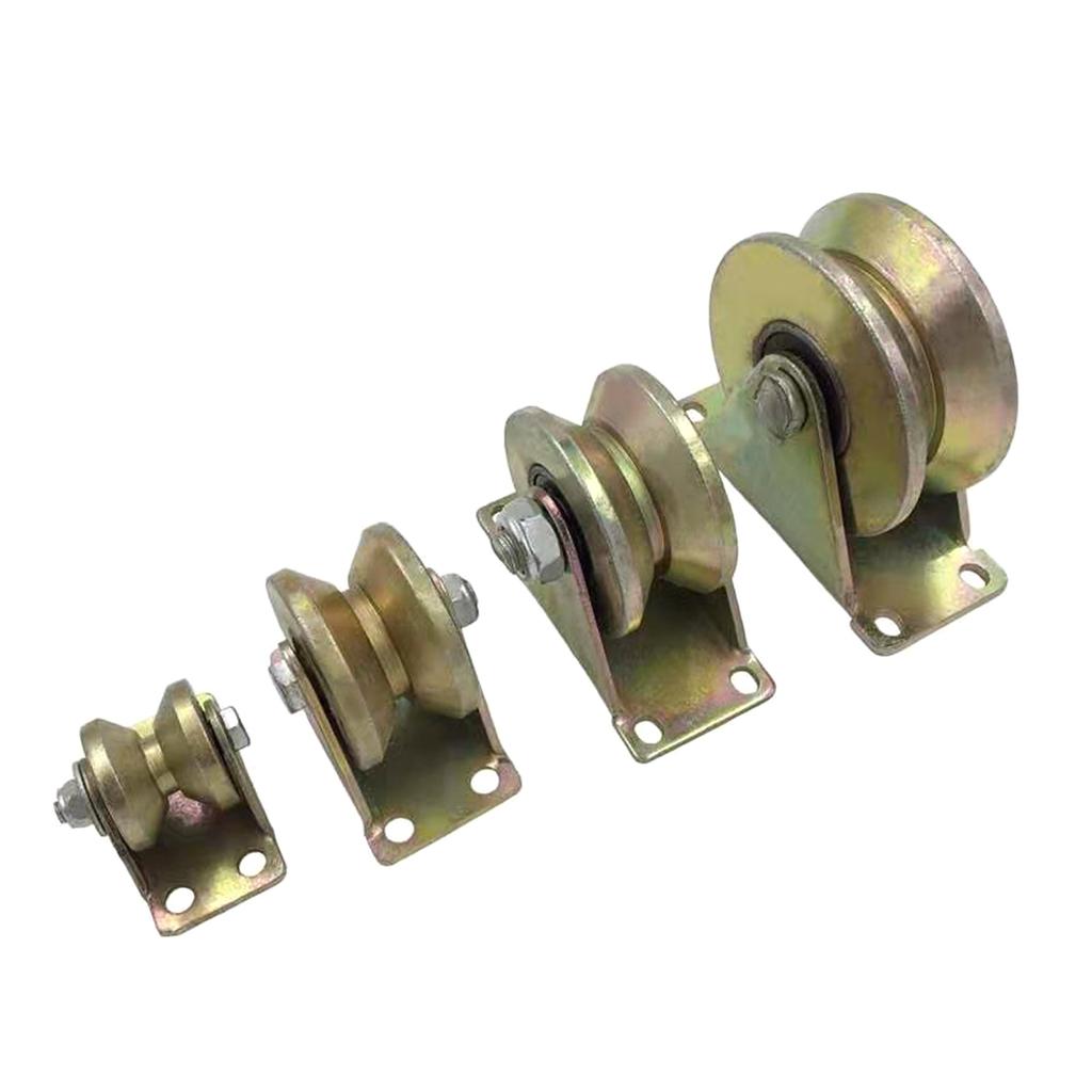 1.2" V Groove Wheel Heavy Duty Rigid Caster W/ Bracket for Inverted Track, Sliding Gate Rolling Gate, Industrial Machine