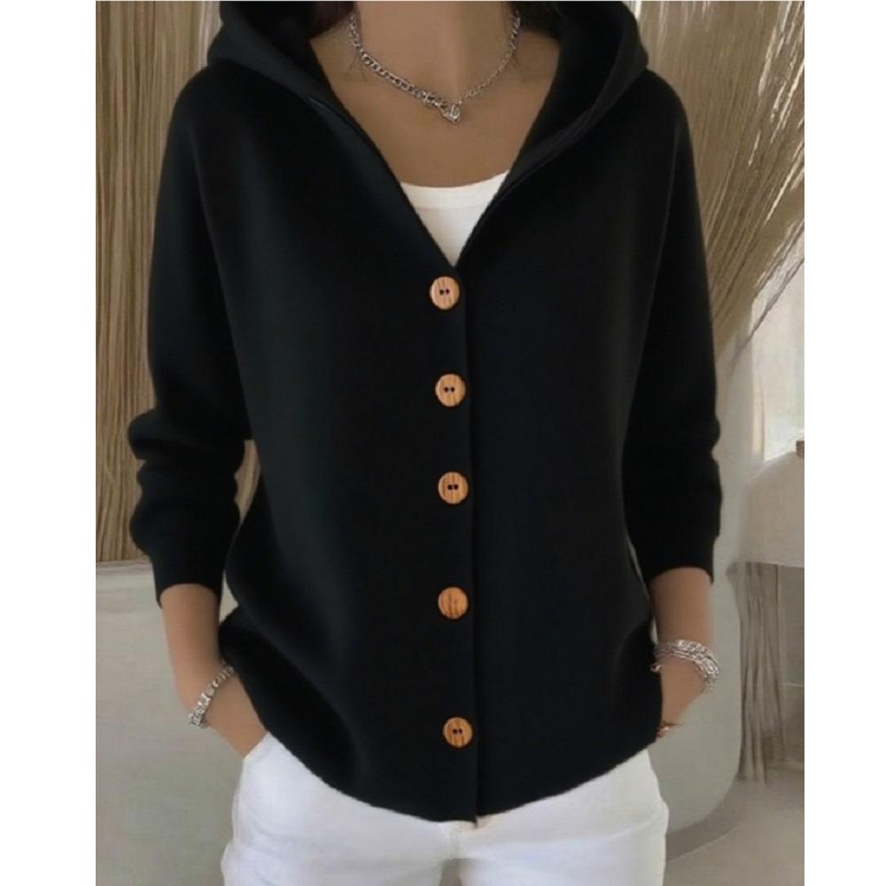 Women Autumn Winter Knitted Sweaters Cardigans Coats Long Sleeve Hooded Knitwear Outerwear Jackets