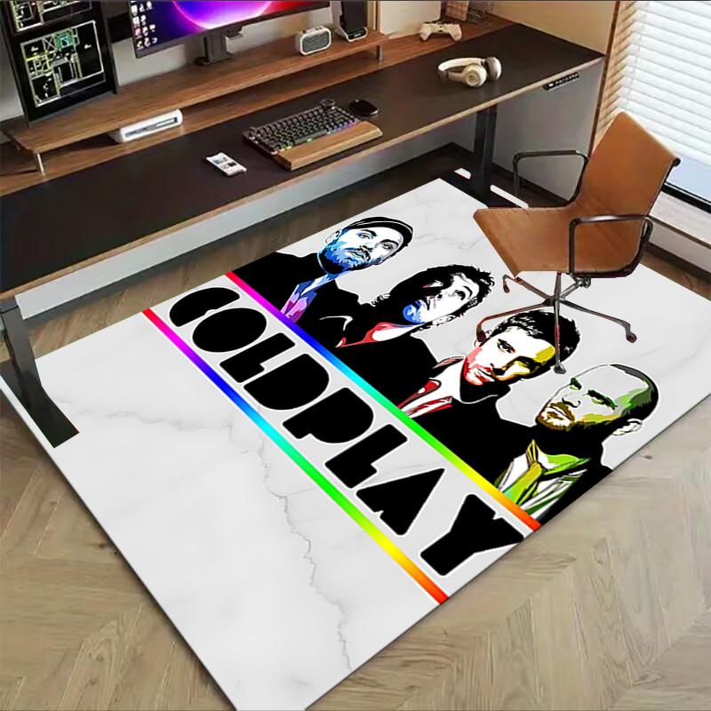Colorful Coldplay Poster Carpet For Playroom Bedroom Living Room Sofa Home Decorkids Game Area Rug Nonslip Floor Mat