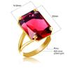 Top Quality Luxury Ring Ruby Rectangle Cut Plated Gold 925 Sterling Silver Ring for Women Mom Vintage Elegant Anniversary Gift