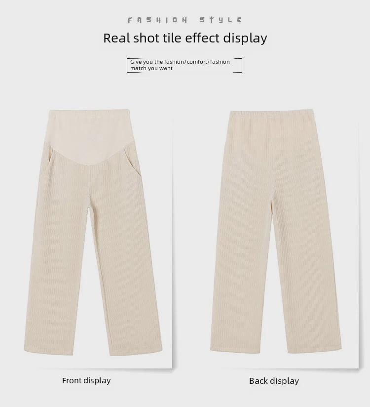 Maternity Loose Wide-Leg Pants - High Waist, Lightweight for Summer, Spring, and Autumn Wear, Plus Size Available
