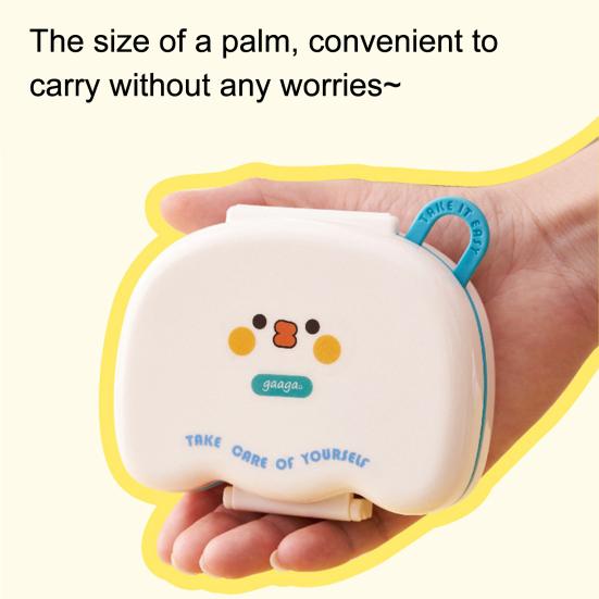 Pill Box Triple Sealing Moisture-Proof Pill Organizer with Independent Compartments Portable Cloud Shape Divided Pill Container with DIY Custom