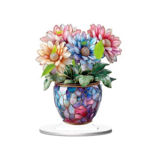 Iepuraș de Paște Acrilic Semn de Masă 2D Plat Ouă Floare Iepure Decorare Casă Living Ziua Îndrăgostiților Petrecere Sărbătoare Ornament de Masă