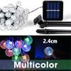 20~200LED Solar String Lights Outdoor Crystal Fairy Light Christmas Garland 8 Mode Waterproof Patio Light for Garden Party Decor