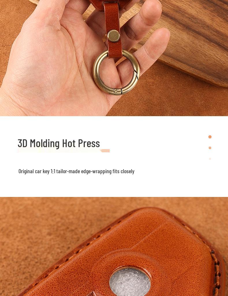 BMW Motorcycle Key Case for R1250GS ADV, C400GT, and 750GT - Cowhide Leather Key Bag with Buckle