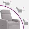 Massage Recliner Light Gray Boucle