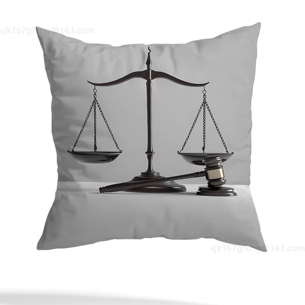 Lawyer Unique Justice Pillow Case Square Double-Sided Printing Short Plush Sofa Cushion Cover Bedroom Bedside Pillow