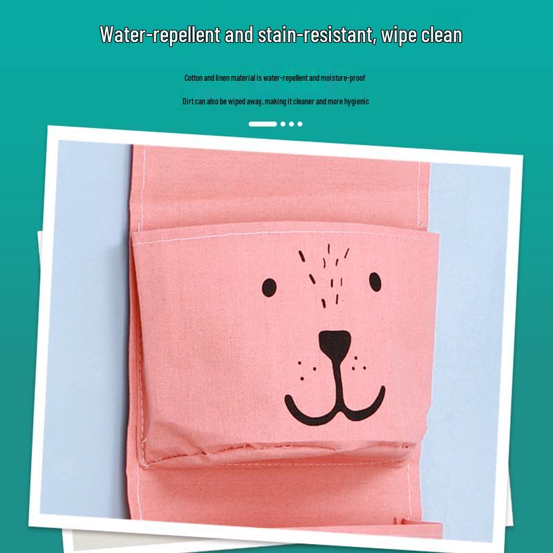 Waterproof Wall-Mounted Fabric Storage Bag for Bedside or Dorm Room