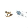 Rustic Wood Horse Sculpture Ornament And Retro PVC Wall Sticker for Living Room Kitchen Cabinet TV