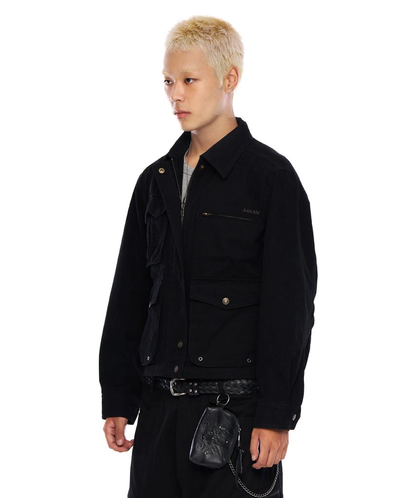 Aakam Cotton Utility Jacket (Black)