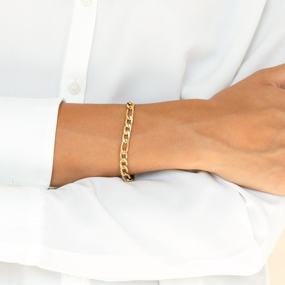 EManco Female Figaro Link Chain Stainless Steel Bracelet Gold Charm Bracelets Chain Bracelets for Women Man Gifts