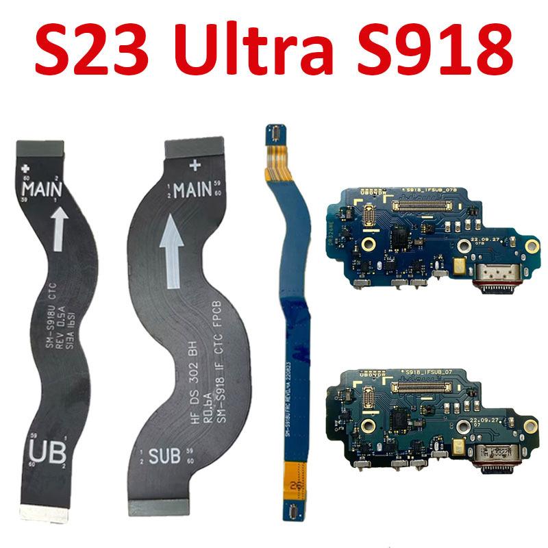 Náhradní díl pro Samsung S23 Ultra S918B S918E S918U Deska USB nabíjecího portu Hlavní signálová základní deska Flex kabel LCD