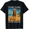 Surreales Italienisches Hirnfäule Meme Tung Tung Tung Sahur Strand T-Shirt