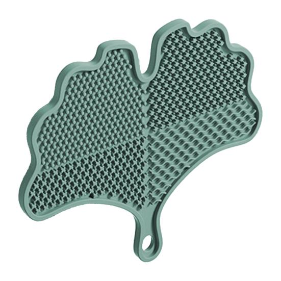 Silicone Makeup Brush Cleaning Mat with Suction Cups Non-slip Portable Travel Ginkgo Leaf Shape Cosmetic Brush Tools Cleaning Pad