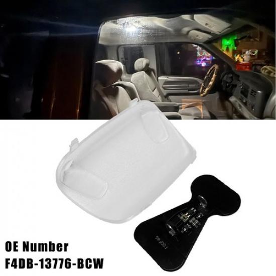 Full LED Overhead Dome Reading Light+Lamp Cover For 99-07 F250 F350 F450 F550