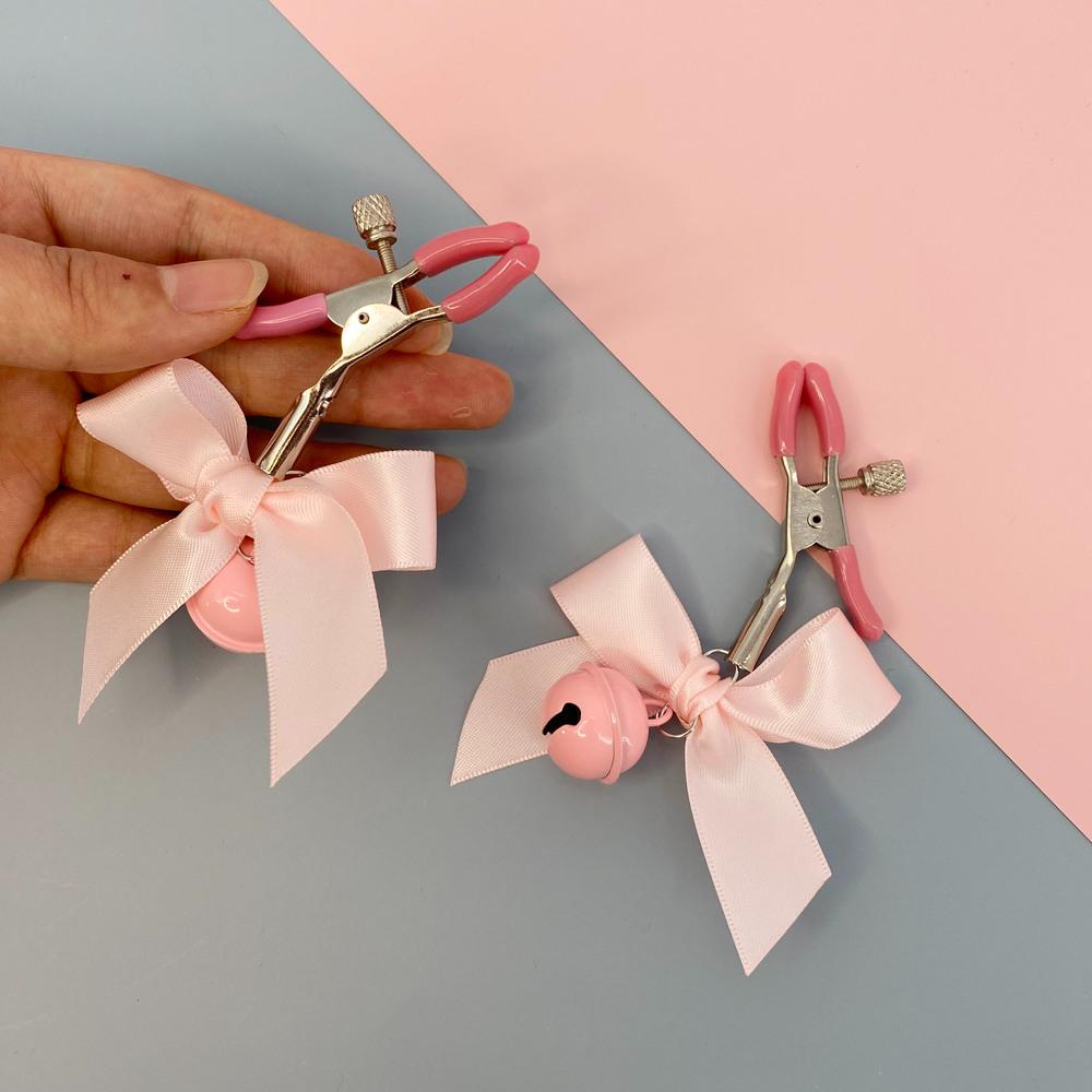 Black And Pink Woman Sexy Adjustable Nipple Clamp Breast SM Small Bell Adult Fetish Flirting Teasing Sex Toys For