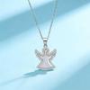 925 Sterling Silver Angel Fairy Necklace - Women's Clavicle Chain with European & American Niche Design Pendant