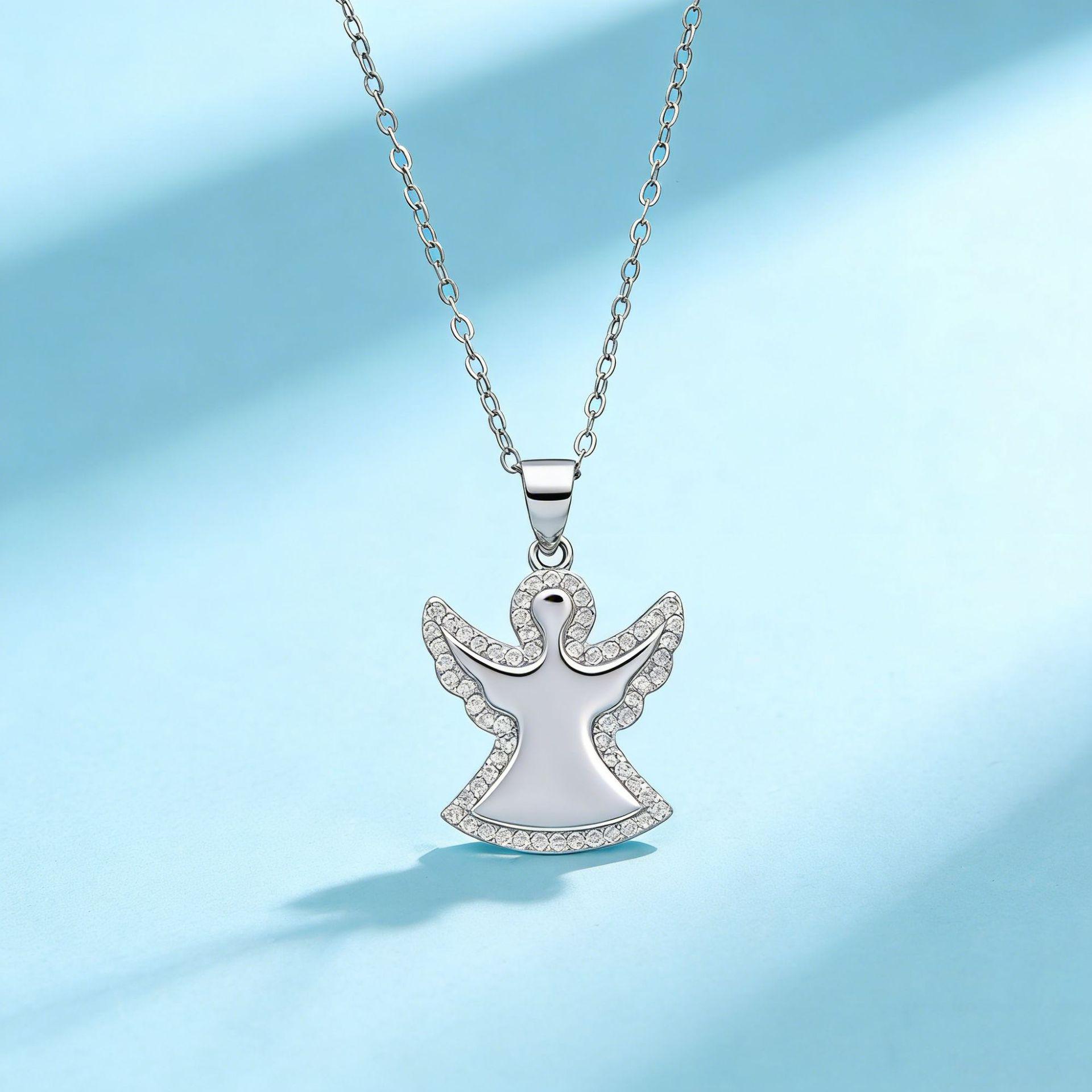 925 Sterling Silver Angel Fairy Necklace - Women s Clavicle Chain with European & American Niche Design Pendant Pendant Only