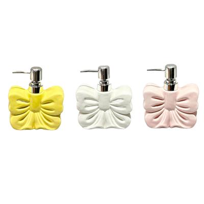 Bow Hand Soap Dispenser ,Decorative, Cute ,Lotion Bottle, Ceramic Hand Soap Bottle for Hand Soap, Lotion ,Shampoo