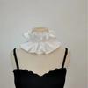 Detachable Fake Collar Black White Solid Color Decorative Collar Ruffled Neck Lace Cotton Stand Up Collar