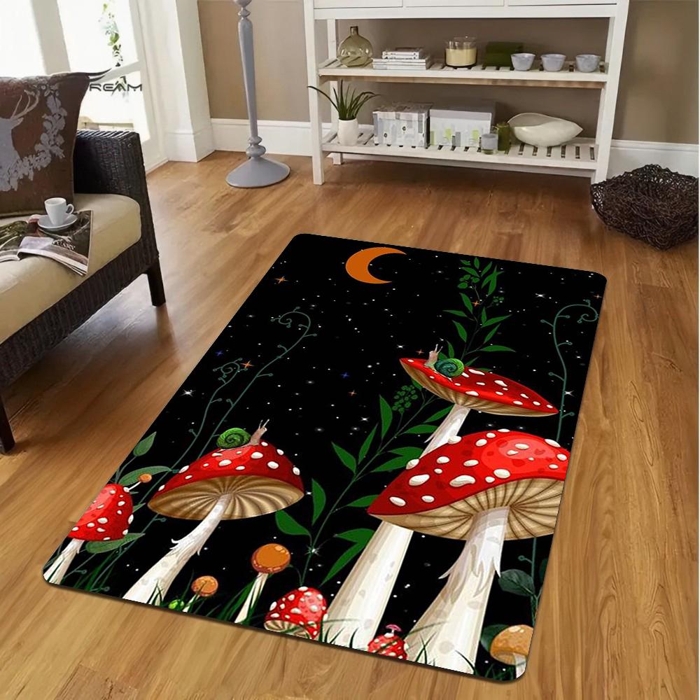 Creative INS Witch Forest Red Mushroom Magic World Carprt for Living Room Bedroom Decor Soft Area Floor Mat Kitchen Rug Gift
