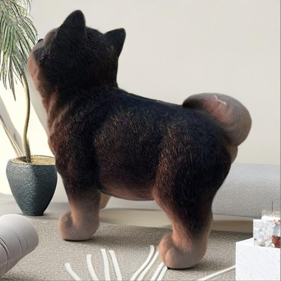 Simulated Husky Dog Figurine Realistic Dog Resin Statue Sculpture Desktop