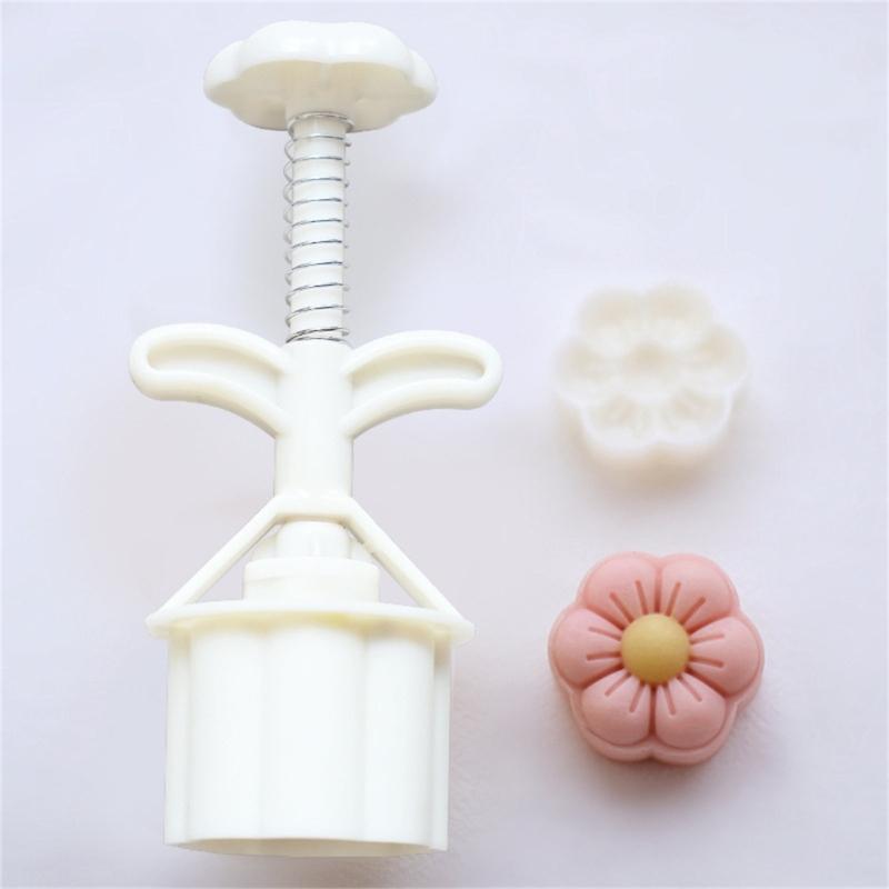 Delicate Flowers shaped Mooncakes Mold Traditional Flowers Mooncakes Making Stamps Mold Delicate Treat Baking Embosser
