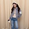 2026 Womens Hooded Down Jacket TB Stripe Spliced Outdoor Sports Warm Winter Coat
