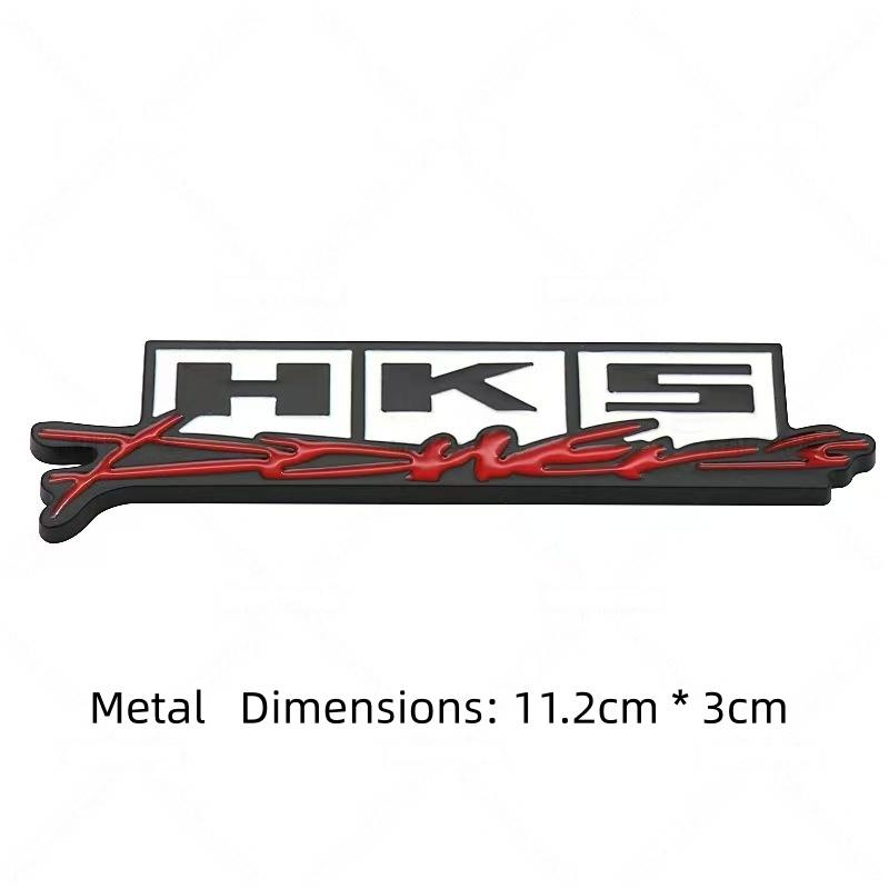 3D Metal HKS Power Logo Badge Sticker Front Grill Side Fender Rear Trunk Emblem Decal High-Quality Car Exterior Styling Accessories