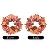 Artificial Hydrangea Rose Wreath with Wooden Wheel for Fall Door Hanging Wall Decor