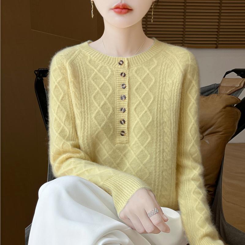 Women Sweater 100% Wool MODERN NEW SAGA O-neck Knit Pullover Thick Winter Jumpers Female Knit Tops