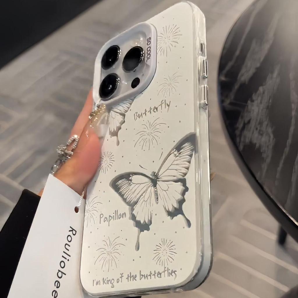 Butterfly Design Phone Case for iPhone Models 12 to 17, Apple 14, 15 Pro, 16 Plus.