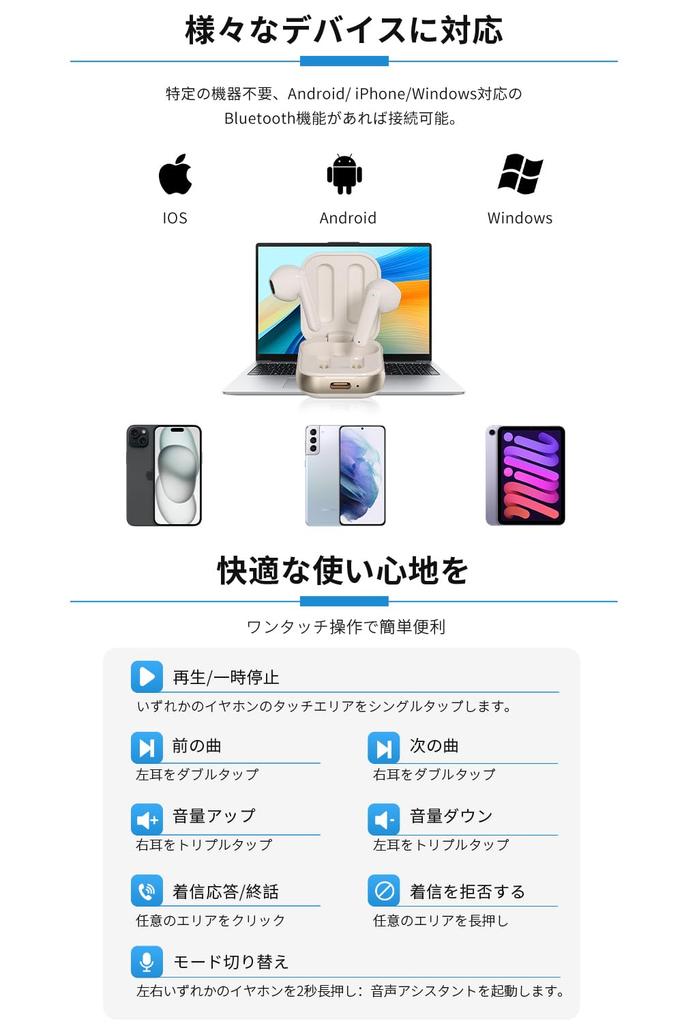 Wireless Earbuds New Masterpiece Bluetooth HiFi Sound Deep Bluetooth with ENC Noise Automatic Instant Full Up to 22 Hours of Touch Separate Left and