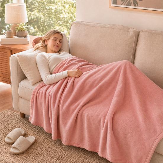 Nap Blanket, Lightweight Foldable Milk Velvet Warm Blanket, Soft Double-Sided Solid Color Warm Shawl Wrap, for Office And Travel