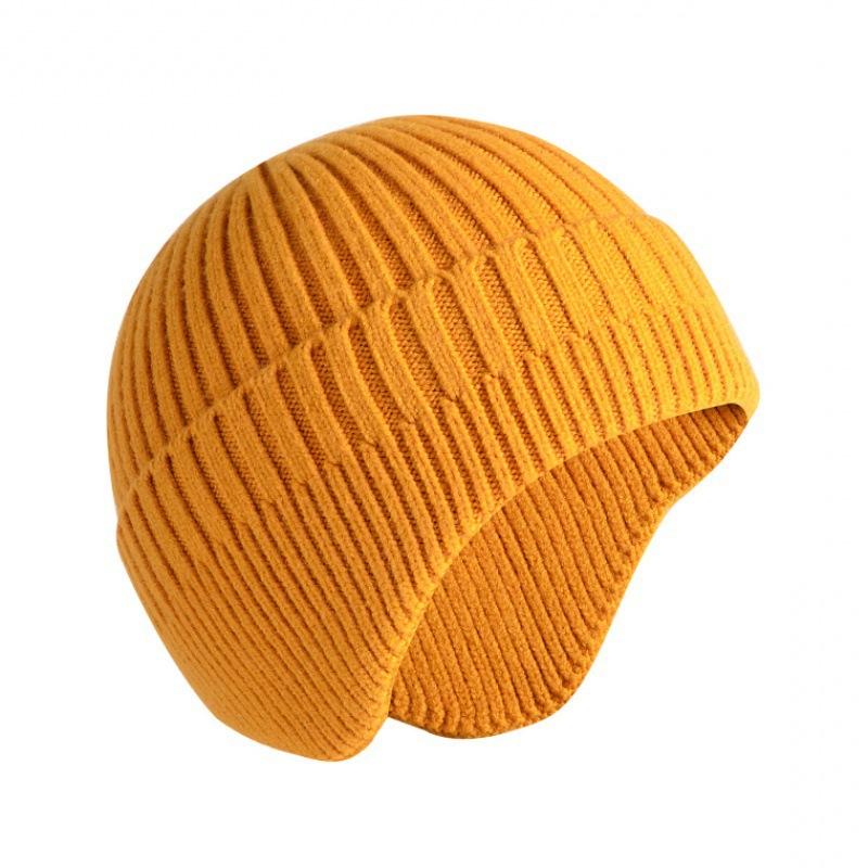 Solide Strickmütze Wintermütze aus Kaninchenfellimitat für Herren Warme Ohrenschützer Herbstmütze Herren Wintermütze