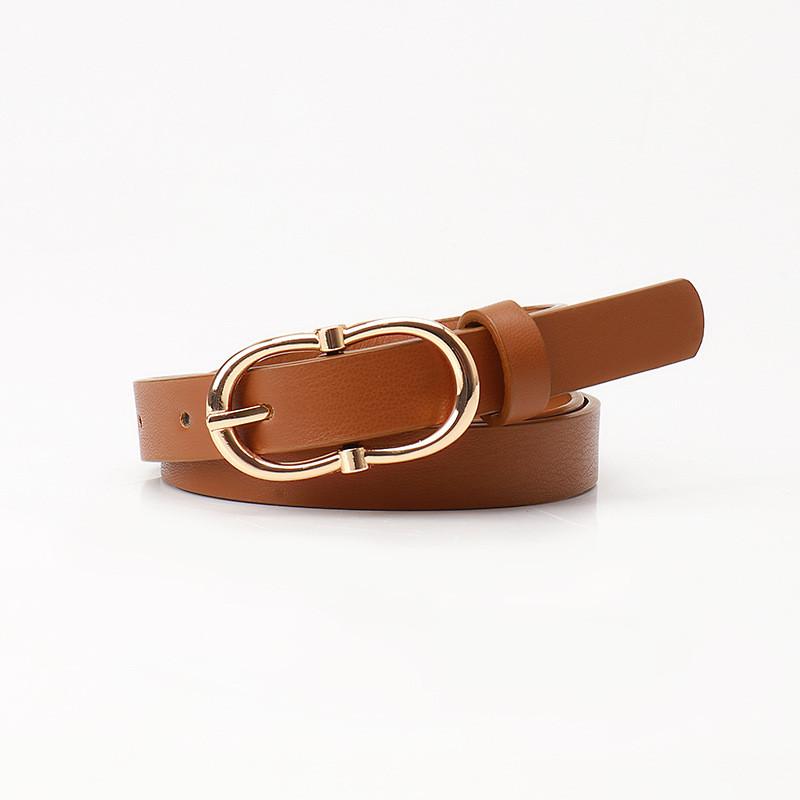 Elegant Womens Slim Faux Leather Waist Belt With Alloy Closure For Daily Commuting