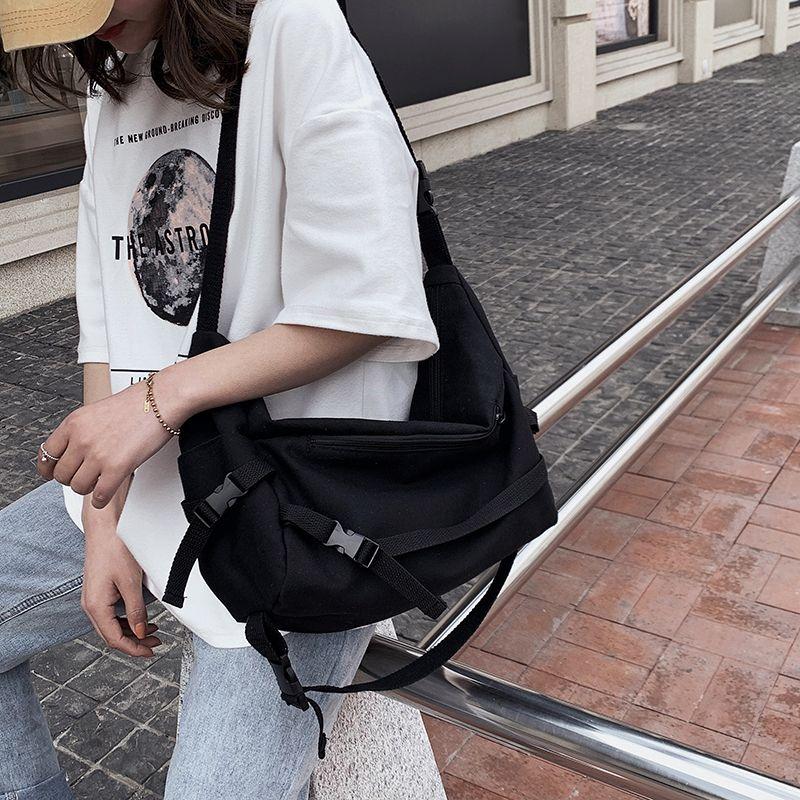 

fashion Large Capacity Diagonal Crossbody Bags for Girls Solid Color Canvas Messenger Bag Female Sling Shoulder Bag Women Pouch Bolsas