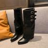 Sexy High Heels Women High Boots Pointed Toe Designer Chunky Shoes for Woman  New Trend Pumps Chelsea Goth Boots De Mujer