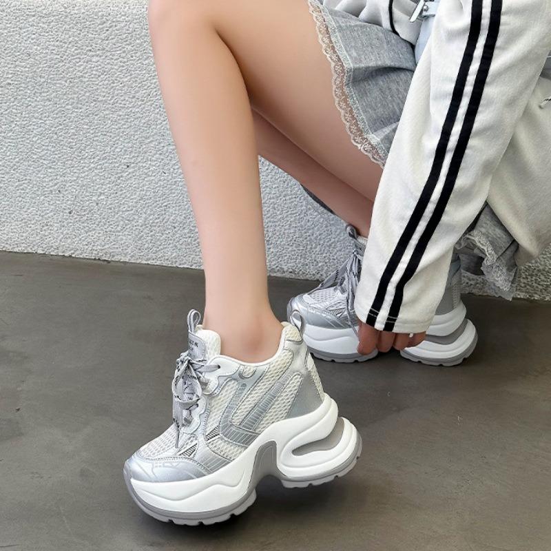 10 Inner Height Increase Dad Shoes Women's Spring New Small Muffin Thick-soled Versatile Sports Shoes Tide