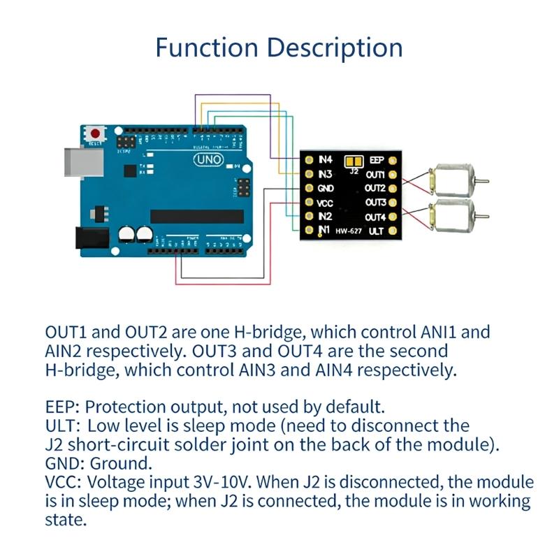 High Performances 2 Channel DRV8833 Motor Driver Board With Low Power Consumption For Robotics