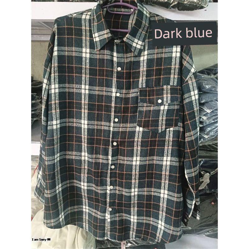 Fashion Retro Plaid Loose Long Sleeve Shirt Shirt Women Oversize Blouse Shirt Women