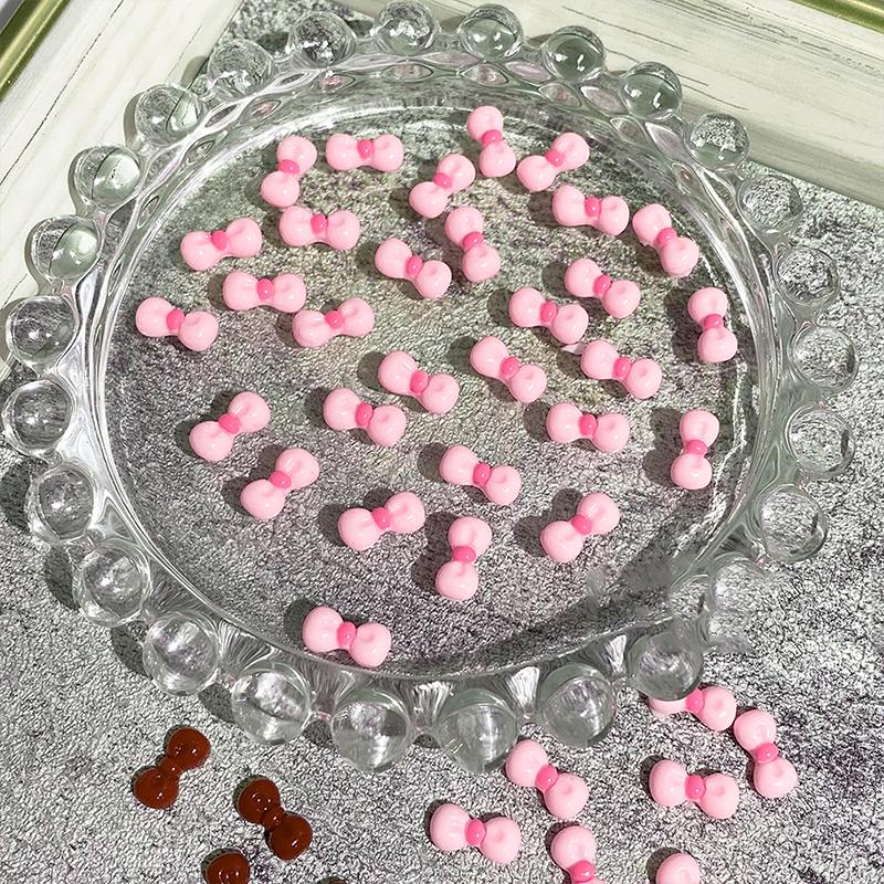 60/90/120 Pcs Resin Bow Nail Art Accessories Kawaii Girl Anime Cartoon Nails Assembly Diy Beauty Manicure Decor