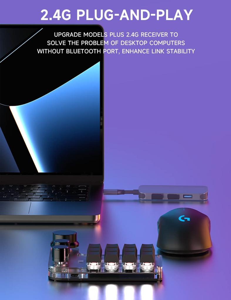 SIKAI CASE Keyboard Shortcut Keys Device Bluetooth Wired Function Customizable with Knob Left-Hand Left-Hand 2.4G