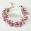 Collar, pendientes y pulsera de moda de color caramelo transfronterizos europeos y americanos, conjunto de joyería de boda con diamantes brillantes exquisitos, joyería de estilo de corte