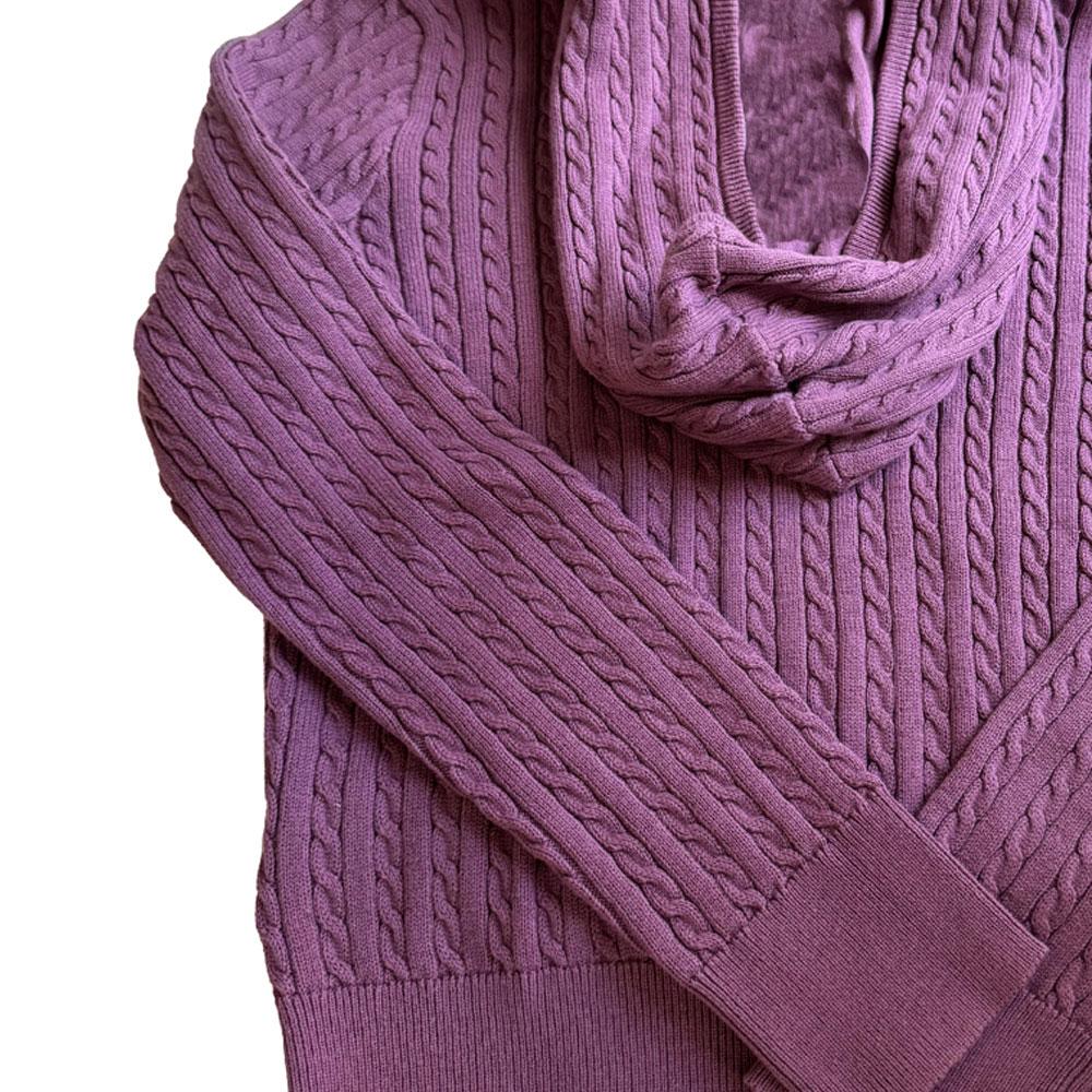 Polo Ralph Lauren Sweater FW24 Cable Knit Zipper Hoodie Long Sleeve Knit Kids sweater Purple 313916533-006